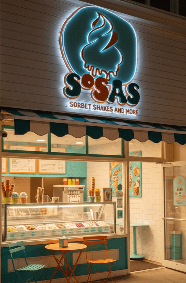 Exterior 3D rendering and signage